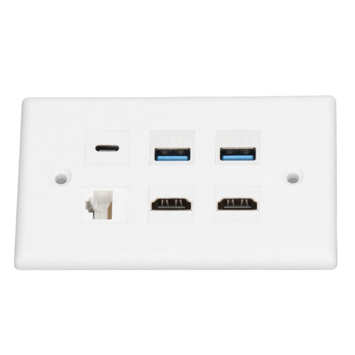 Υποδοχή HDMI Keystone για οικιακό κινηματογράφο, πρίζα τοίχου USB με πρίζα Cat6 Ethernet και 2