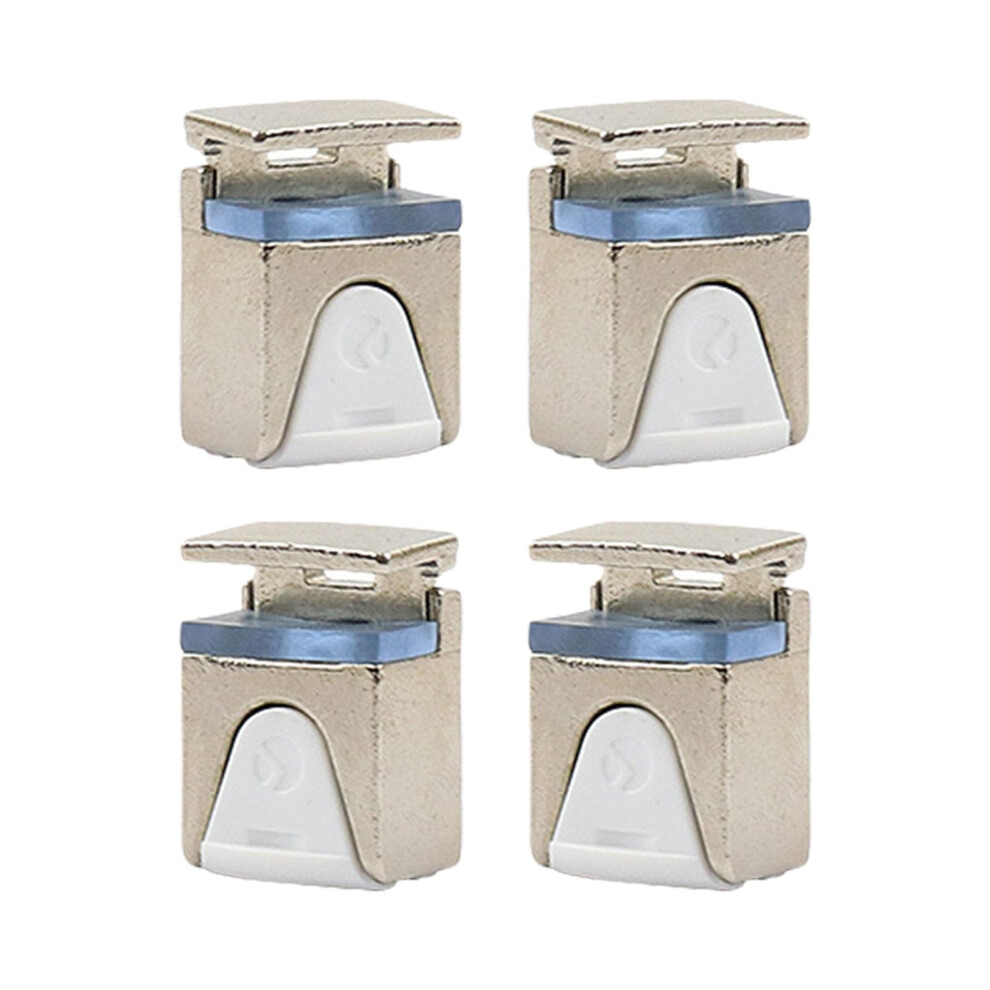 Pack Of 4 Adjustable Glass Shelf Brackets For 1012Mm Panels, Zinc Alloy 90 Clamps With Rubber Pads 9119770973023