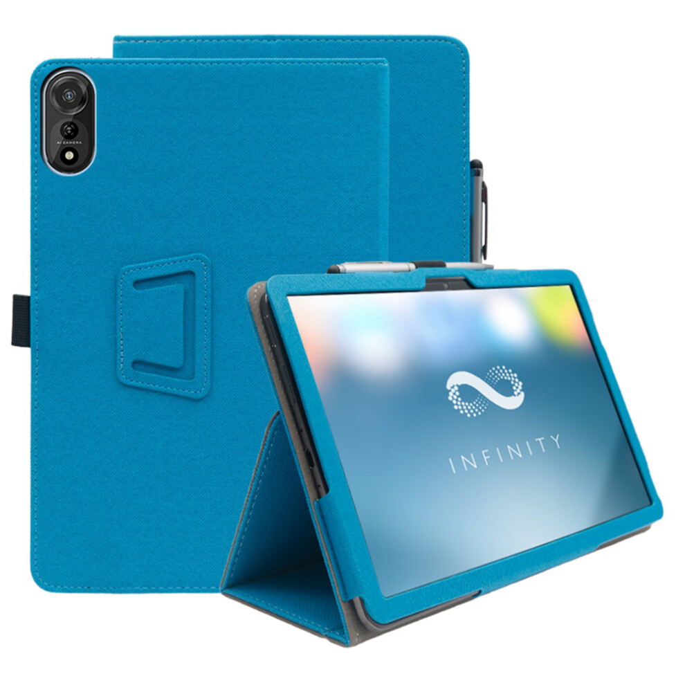 (Blue) For Blackview Mega 2 Case Stand Pu Leather Tablet Cover Built-In Hand Strap Blue 6914285174261