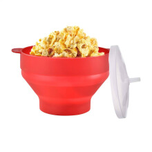 Popper Microwave Silicone Popcorn Maker HeatResistant Red Silicone Popcorn Bowl With Lid For Kitchen Or Restaurant
