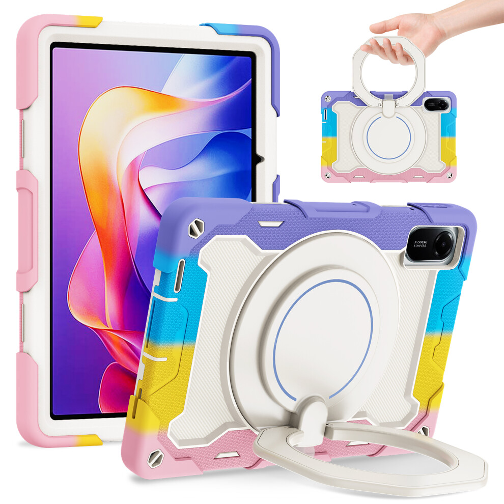 (Colorful ) For Xiaomi Redmi Pad 2 Case With Kickstand Pc + Silicone Shockproof Rugged Tablet Cover Pink 6914282444978
