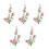 5 pièces fleur brodée fer sur patchs broderie coudre sur-Rouge 1