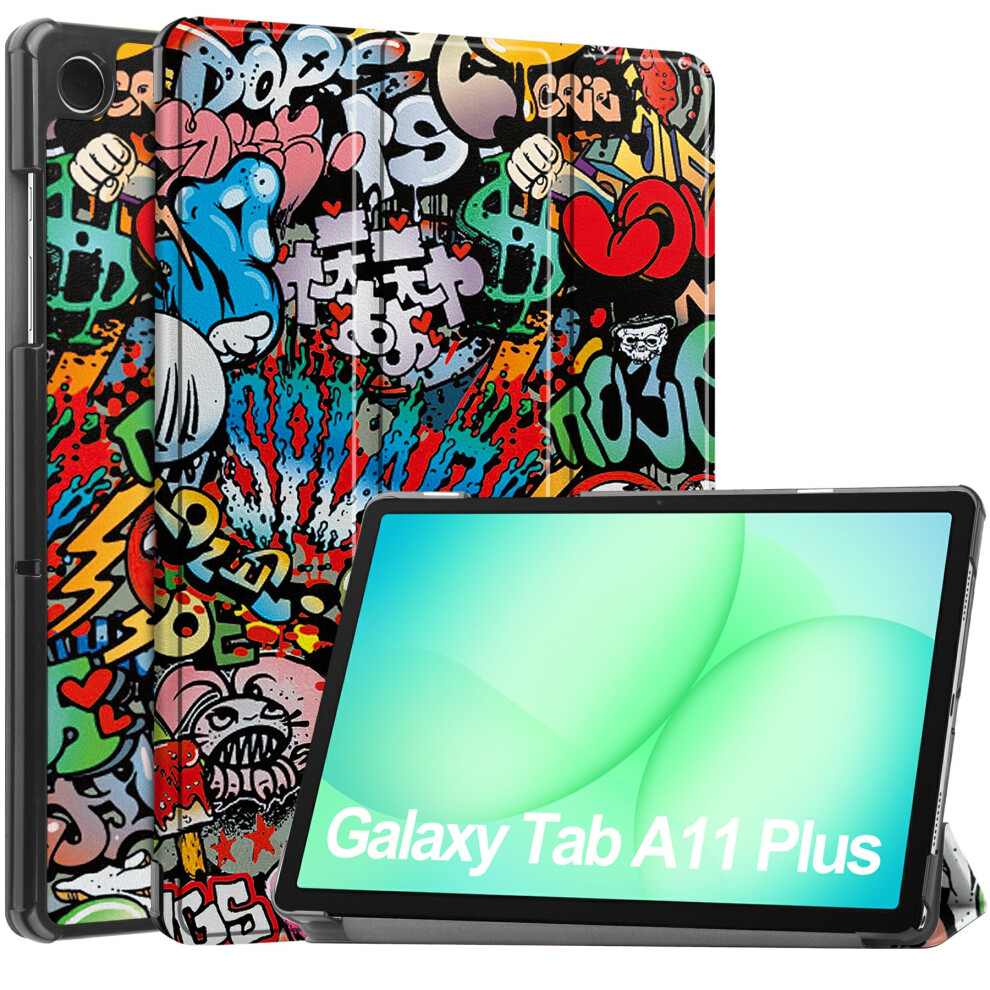 (Graffiti) For Samsung Galaxy Tab A11+ / A9+ Case Pattern Print Leather Stand Tablet Cover 6914285468544