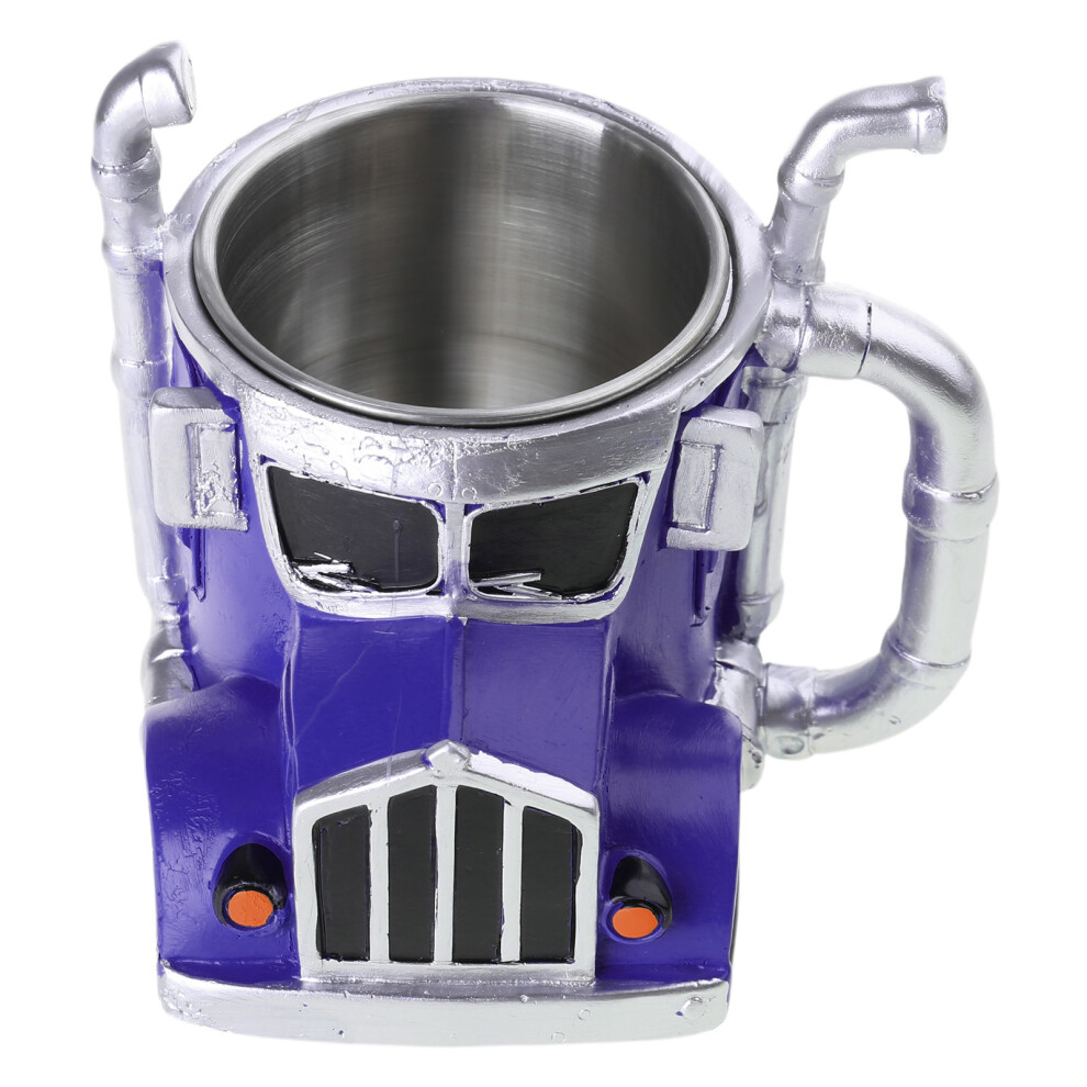 Handmade Resin Truck Mug 12Oz Semi Trailer Shape Coffee- Purple 7704000550352