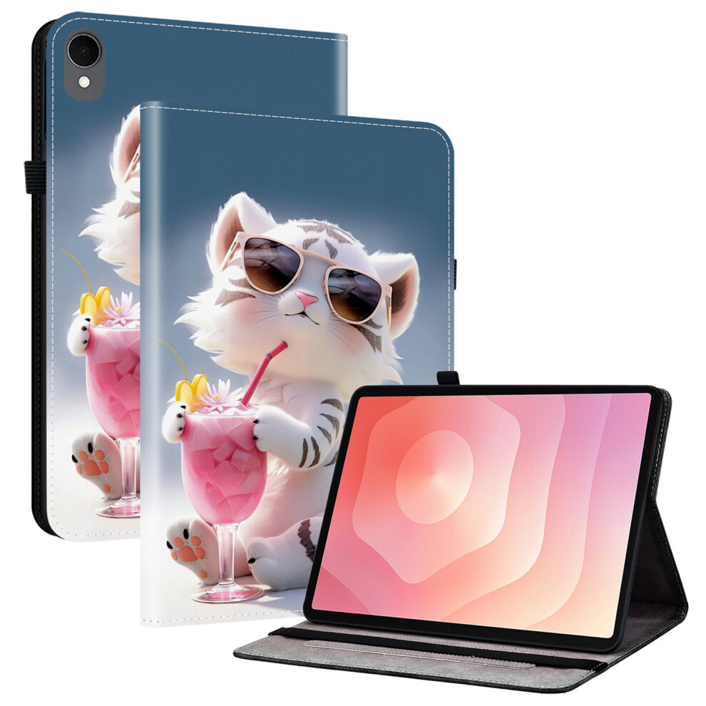 (Cartoon Tiger) For Samsung Galaxy Tab S11 Leather Case Pattern Printed Stand Tablet Cover With Card Slots 6914288978606
