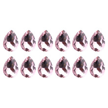 12 Pcs Glues on Rhinestones Teardrop Rhinestones-Light Pink