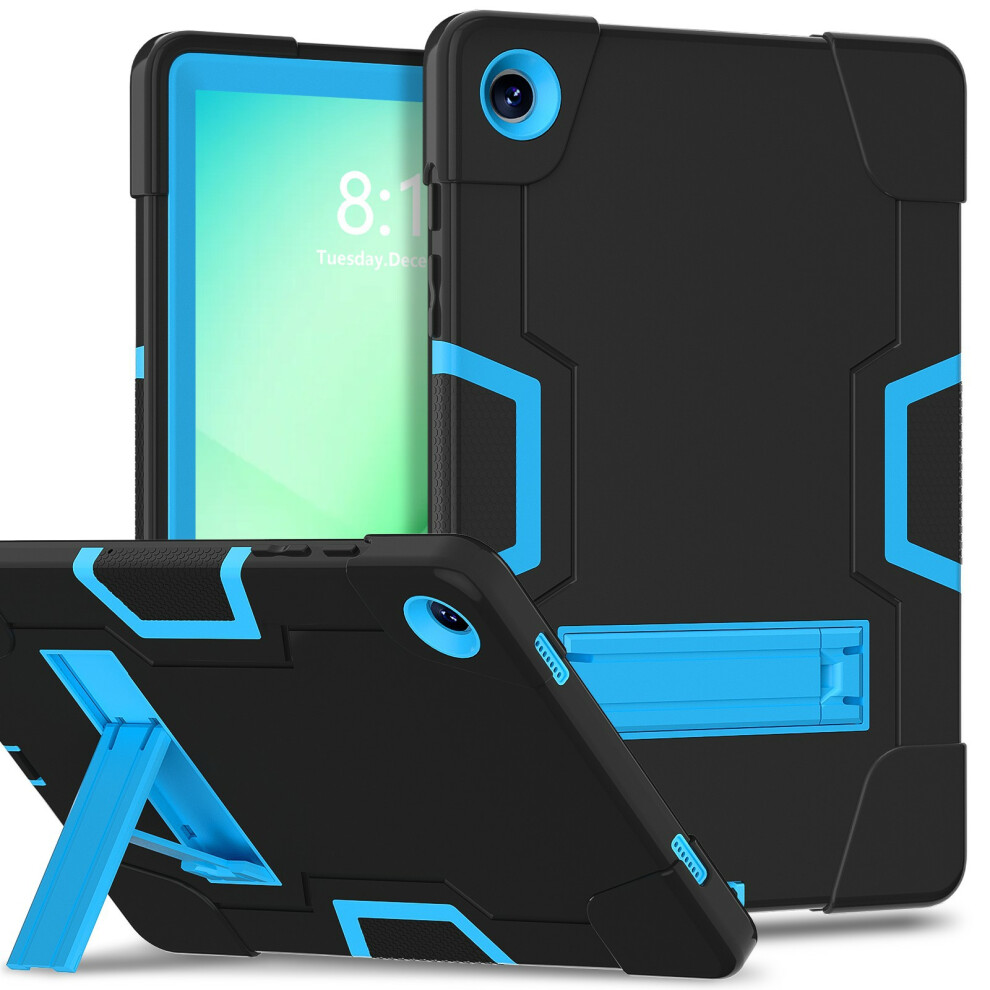 (Black / Blue) For Samsung Galaxy Tab A11+ Case Robot Style Silicone + Pc Tablet Cover With Kickstand Blue,Black 6914282844815