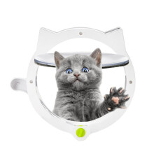 Cat Flap Pet Door WallMounted Weatherproof For Puppies And Kittens, 4Way Locking, Inner Diameter 27 Cm, Color Black