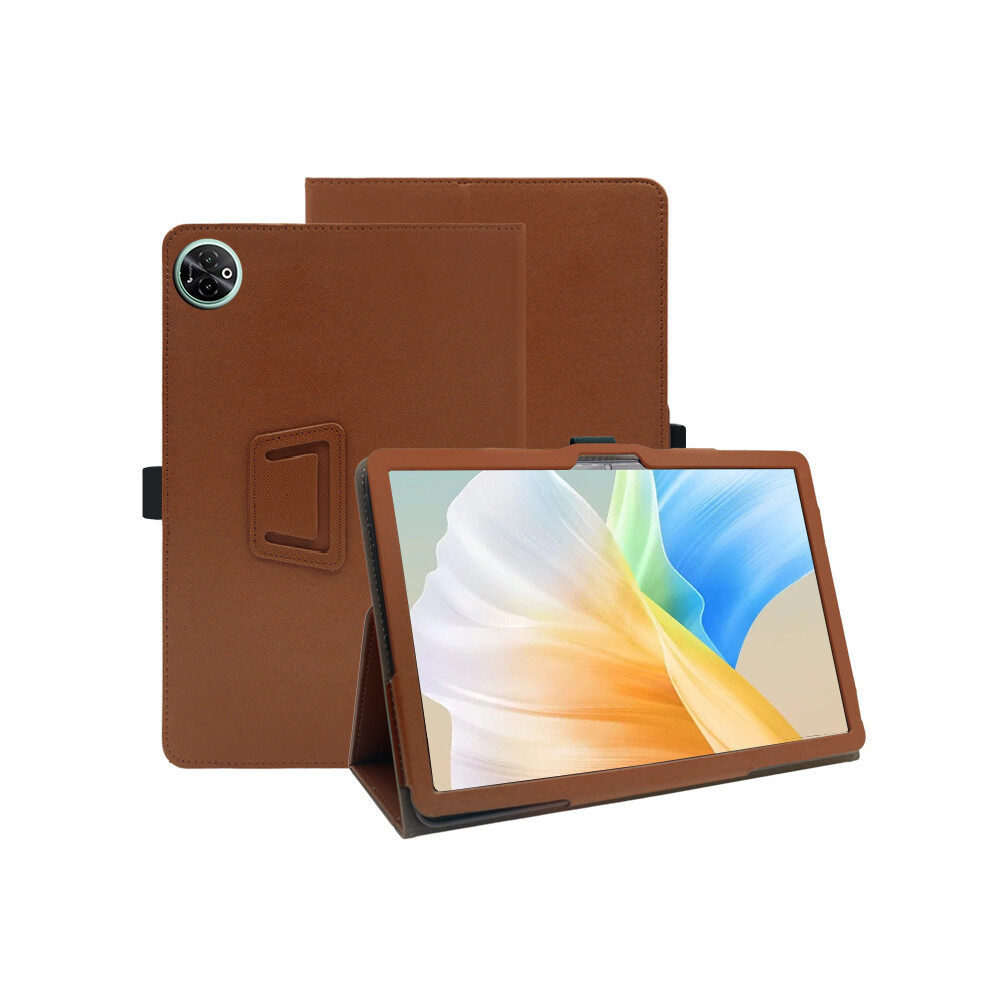 (Dark ) For Doogee Tab E3 Max Case Stand Pu Leather Tablet Cover Built-In Hand Strap Brown 6914286664426