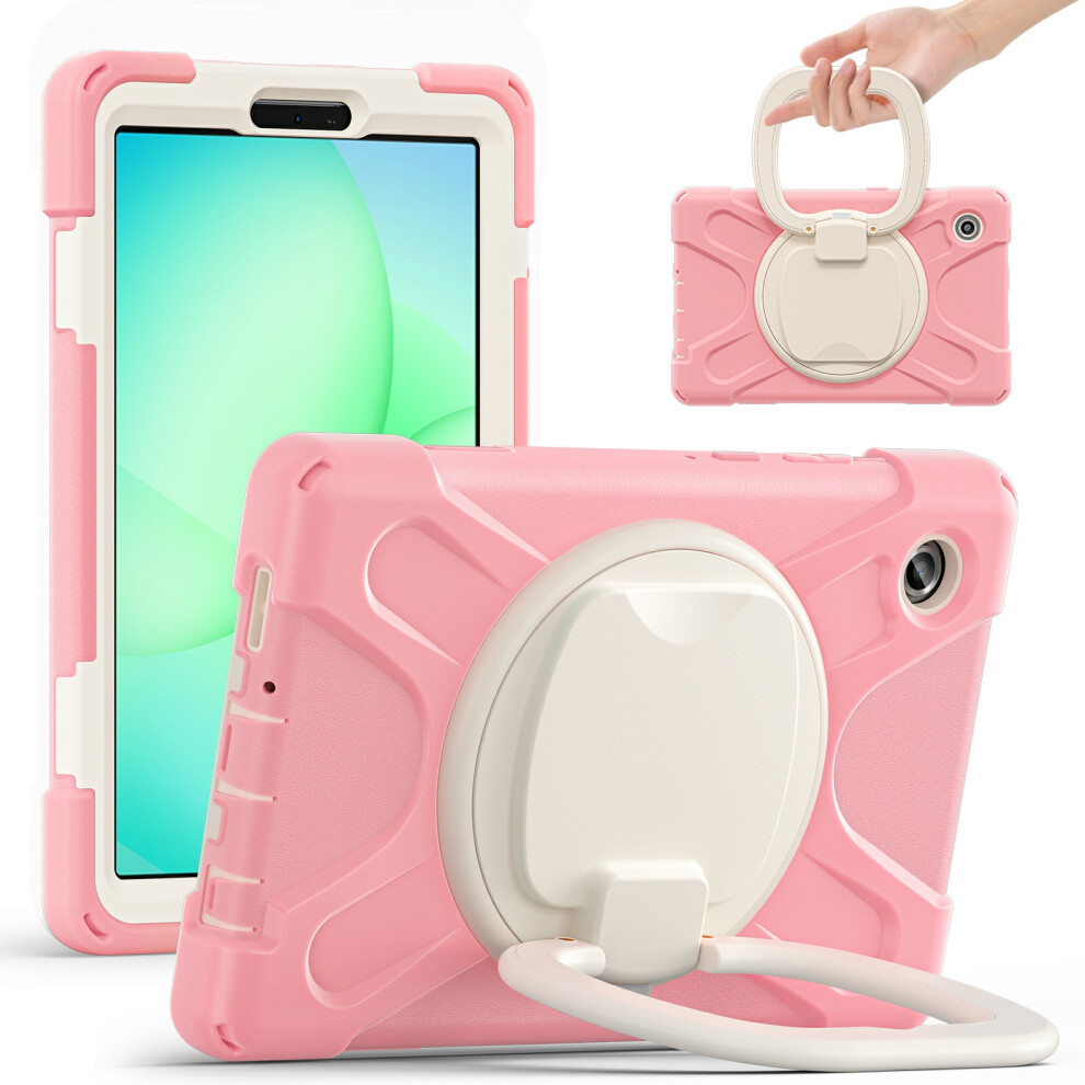 (Pink) Tablet Case For Samsung Galaxy Tab A11 / Sm-X133 / X135 Tpu + Pc + Silicone Cover Swivel Kickstand Handle Grip Pink 6914281084885