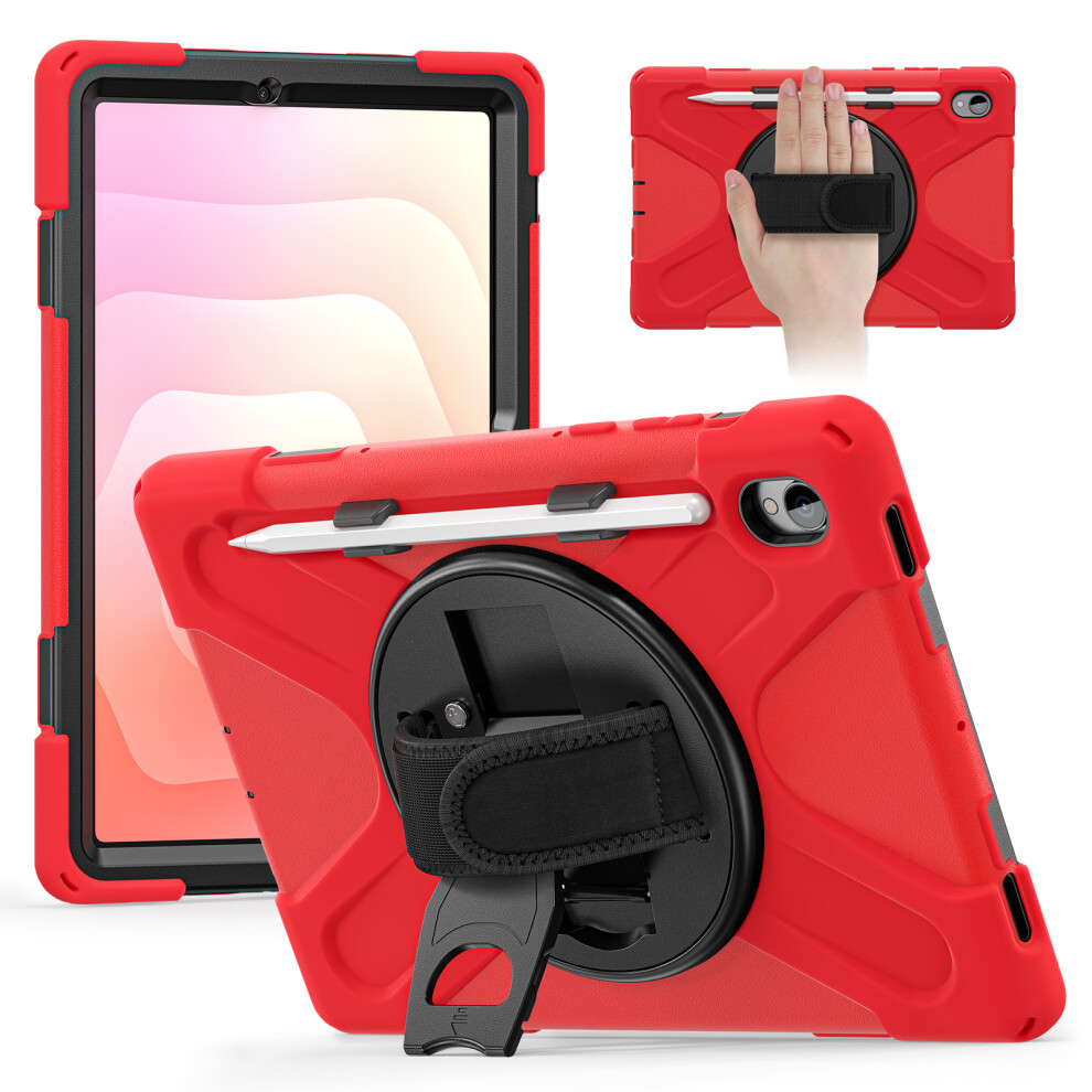 (Red) For Samsung Galaxy Tab S11 Case Tpu + Pc + Silicone Kickstand Anti Drop Tablet Cover Red 6914280087559