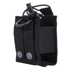 Porta-rádio tático Molle, coldre de liberação rápida em nylon resistente para walkie-talkies, fixação segura com velcro removível.