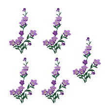 5 pièces broderie applique fer sur patchs brodés fleur-Violet