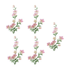 5 Stück Stickerei-Blumen-Aufnäher zum Aufbügeln,-Rosa