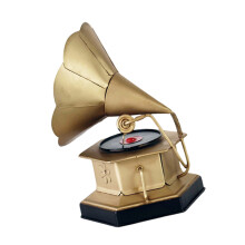 Antikes Miniatur-Grammophon aus Metall, Bastelmodell für-Gold