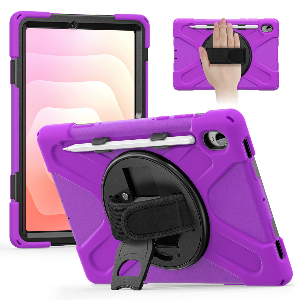 (Purple) For Samsung Galaxy Tab S11 Case Tpu + Pc + Silicone Kickstand Anti Drop Tablet Cover Purple 6914281422359