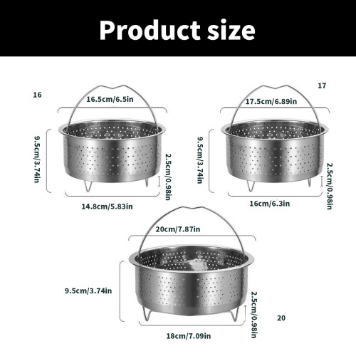Steamers Basket with Handle Food Strainer Steaming Grid-16cm 2
