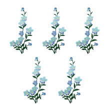 Patchs de fleurs brodés avec des Appliques de broderie, 5-Bleu