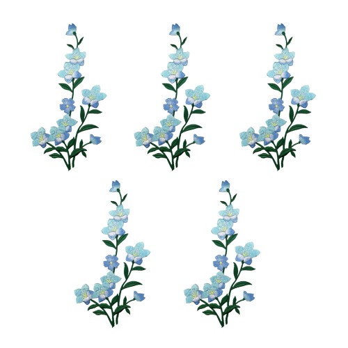 Patchs de fleurs brodés avec des Appliques de broderie, 5-Bleu