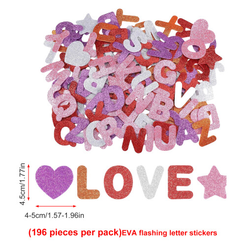 196Pcs Glittering Letter Sticker For Scrapbooking Card Making 2