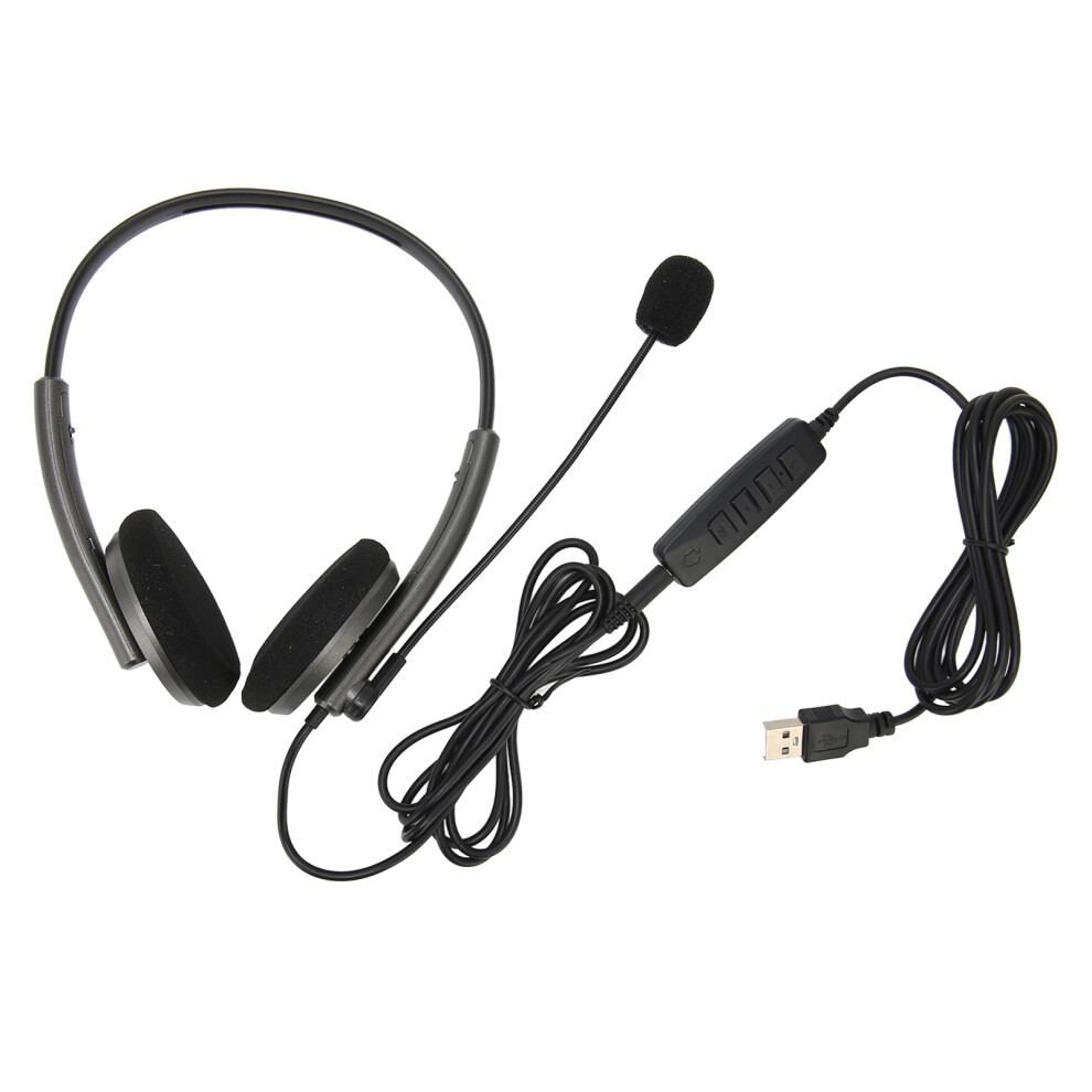 Hd Voice Communication Headset With Retractable Headband Rotatable Microphone Works With Skype Webinars Call Center 9416038557651