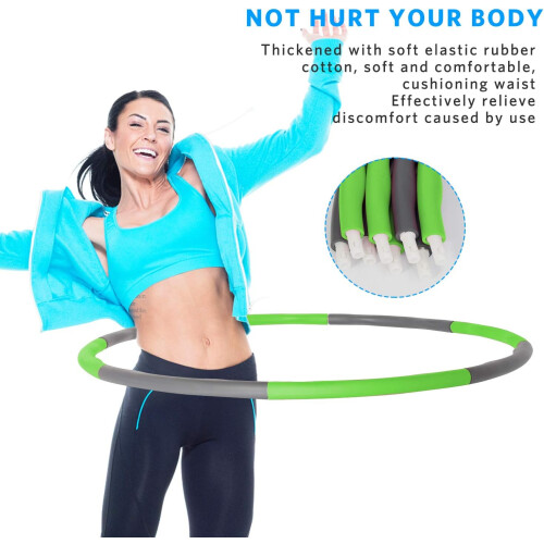 Hula Hoop μέσης, αποσπώμενος σχεδιασμός και ρυθμιζόμενο μέγεθος, εξοπλισμός