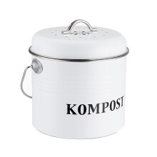Compostiera da cucina antiruggine per uso interno, contenitore per compost inodore con coperchio ventilato, design rustico, contenitore per compost