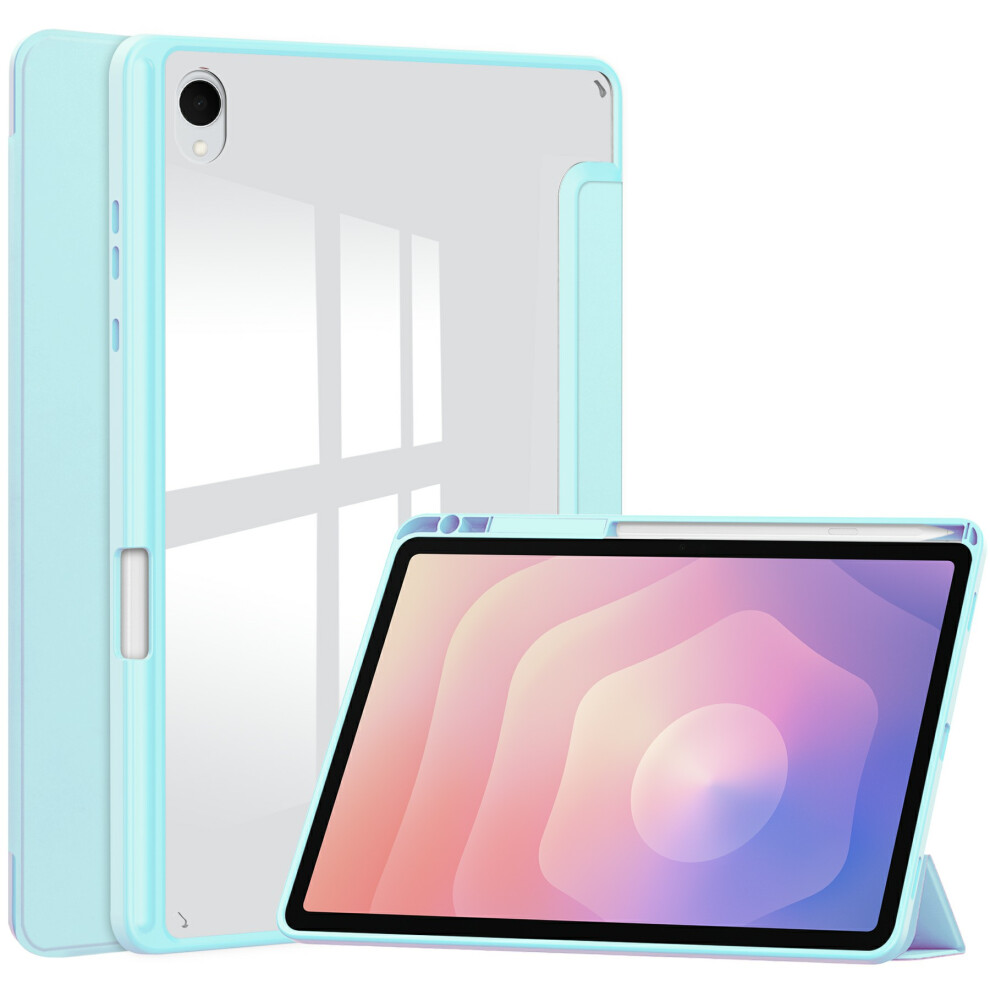 (Baby ) For Samsung Galaxy Tab S11 Case Clear Acrylic Leather Tablet Cover Support Auto Sleep / Wake Blue 6914289076684