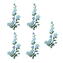 5Pcs Embroidery Applique Iron on Patches Embroidered-Blue
