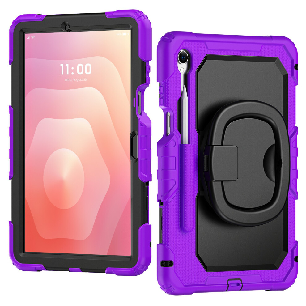 (Purple) For Samsung Galaxy Tab S11 Case Ring Kickstand Pc + Silicone Shockproof Tablet Cover Purple 6914283368297