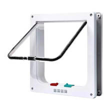 Cat Flap Door Magnetic Pet Door With 4Way Security Lock Fits Cats And Small Dogs ABS Plastic In Out Black Small