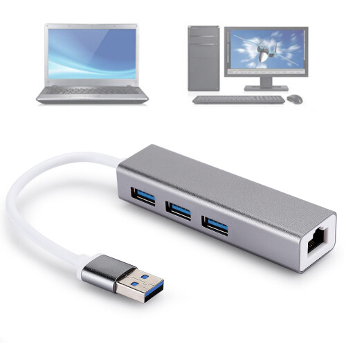Προσαρμογέας USB C σε Ethernet, προσαρμογέας δικτύου 2 σε 1 USB C και USB 3.0 Gigabit, σύνδεση Ethernet 2