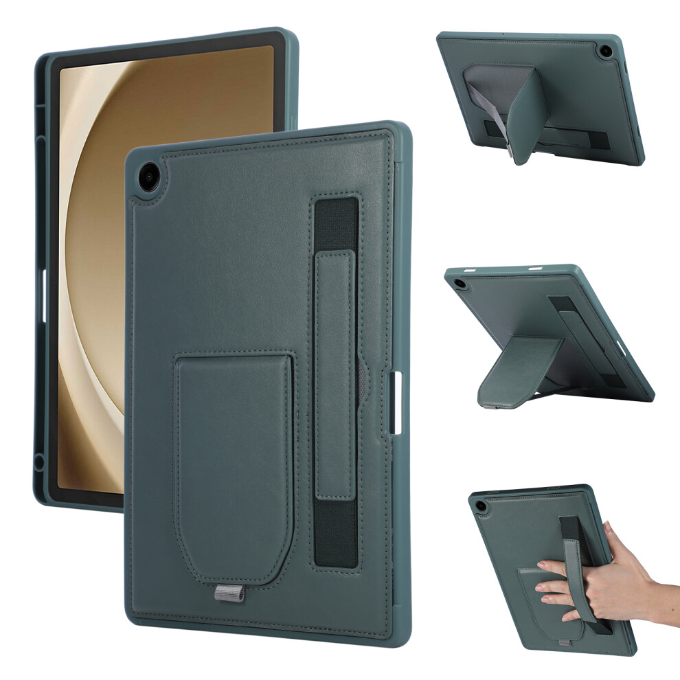 (Green) For Samsung Galaxy Tab A11+ / A9+ Case Kickstand Pu + Tpu Tablet Cover With Wristband / Pen Slot Green 6914286932181