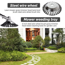 Steel Wire Trimmer Head for Garden Maintenance, Unbreakable Wired Trimmer Blade Rotary Weed Brush Cutter with Adjustable Adapter Kit, Heavy Duty and