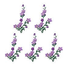 5Pcs Embroidered Flower Fabric Patches Embroidery Flower-Purple