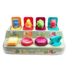 Cute Dinosaur Pop-Up Baby Toys Interactive Switchbox Button Box Educational Gifts for Kids