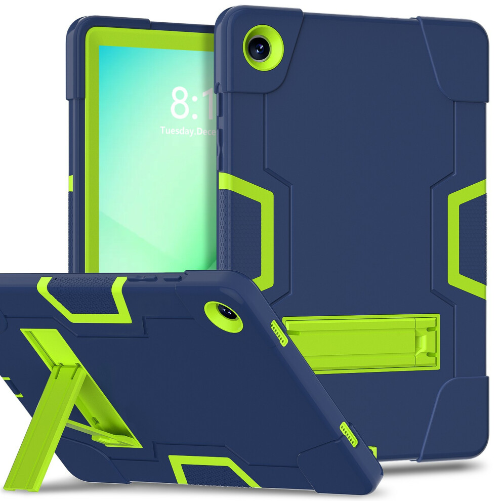 (Navy / Yellowgreen) For Samsung Galaxy Tab A11+ Case Robot Style Silicone + Pc Tablet Cover With Kickstand Blue 6914281798935