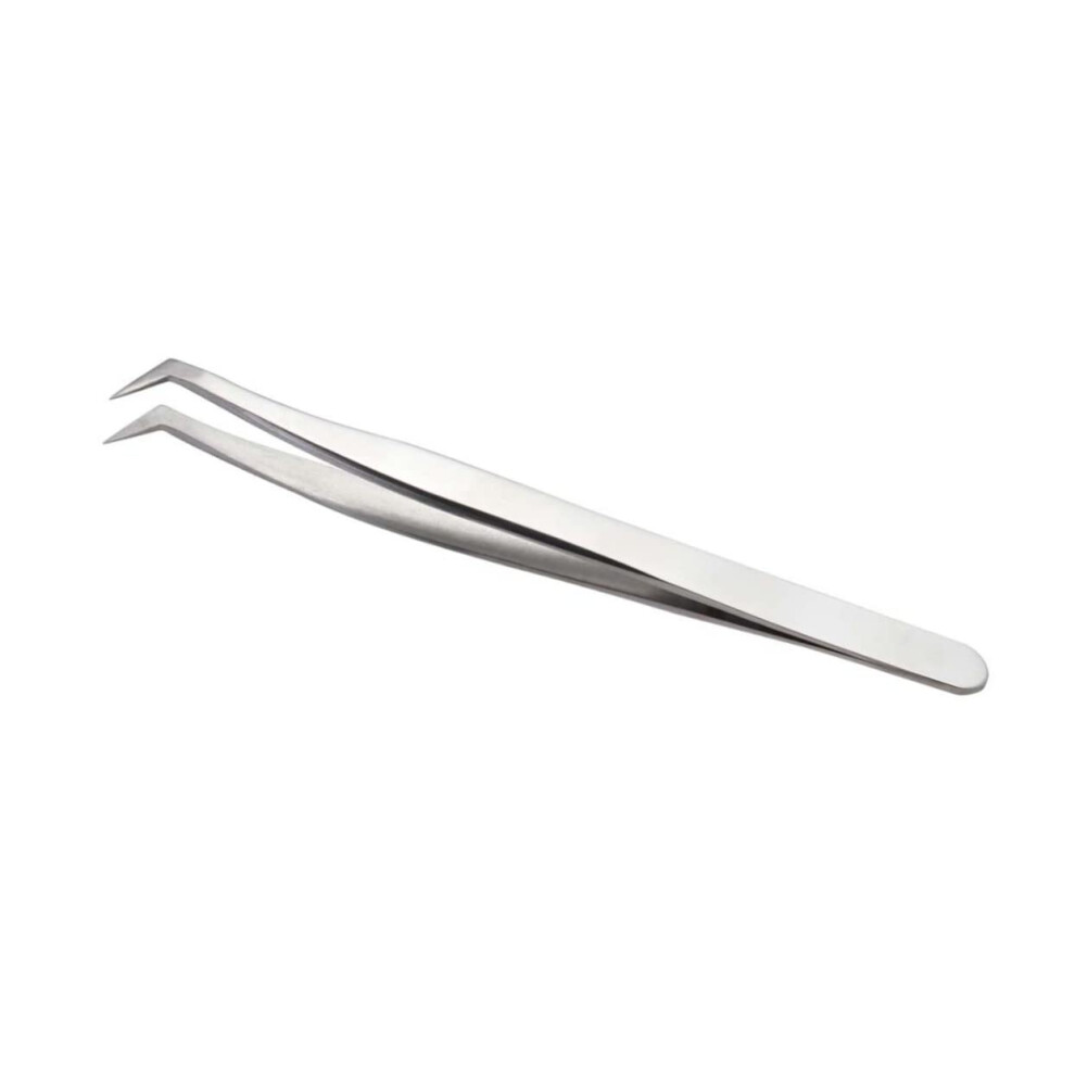 Stainless Steel Eyelash Tweezers Needle Nose for Lash Application Mirror Clip Makeup Tool Stage Wedding Photo Shoots