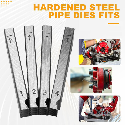Pack of 4 High Speed Pipe Threading Set Dies for 1 2 Inch Pipe 1