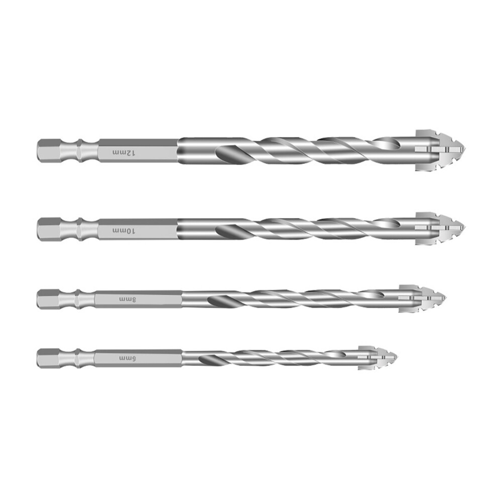 4Pcs Four Edges Serrated Eccentric Drill Bits For Concrete Brick 7696001285596