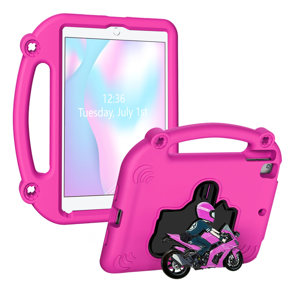 (Rose) Eva Case For Ipad 9.7-Inch (2018) / (2017) / Air 2 / Air (2013) Motorcycle Kickstand Shockproof Tablet Cover With Handle 6914287271463