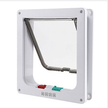 4Way Locking Cat Flap Pet Door Kit For Cats And Small Dogs With Telescopic Frame (Small Brown)