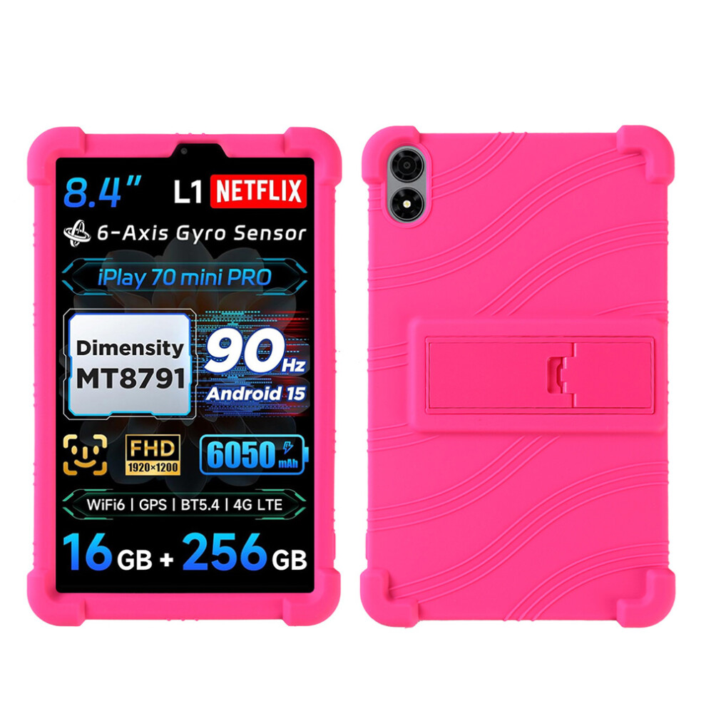 (Rose) For Alldocube Iplay 70 Mini Pro Case Adjustable Kickstand Silicone Tablet Protective Cover 6914285414121