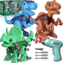 STEM Dinosaur Building Toys with Drill for Kids 3-8 Years Old