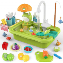 Lavello Giocattolo con Acqua Corrente, Cucina Bambini 3-7 Anni, Giochi di Ruolo con Cibo e Accessori (Edizione Standard 2025)
