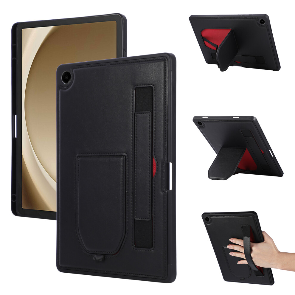 (Black) For Samsung Galaxy Tab A11 / A9 Case Kickstand Pu + Tpu Tablet Cover With Wristband / Pen Slot Black 6914282463139