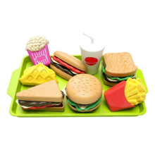 NX218 Kids Play Kitchen Set with Burger, Hot Dog, Fries & Sandwich Toys