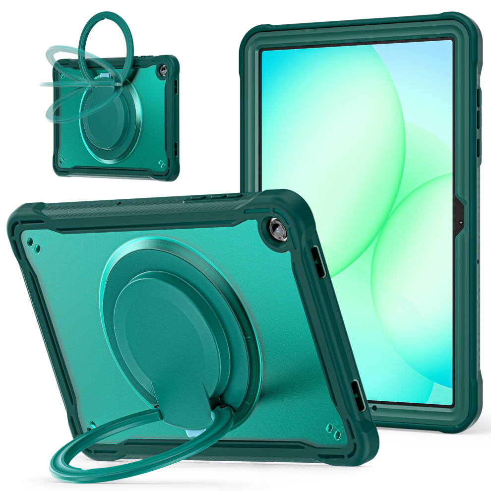(Midnight ) For Samsung Galaxy Tab A11+ Case Rotary Kickstand Pc + Tpu + Silicone Tablet Cover Green 6914287661356