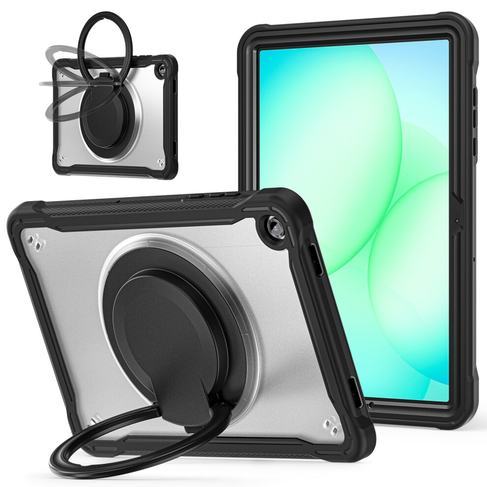 (Transparent) For Samsung Galaxy Tab A11+ Case Rotary Kickstand Pc + Tpu + Silicone Tablet Cover 6914287003217
