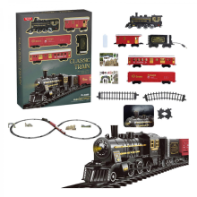 4 carrozze per bambini, set di binari per carrozze a tema avventura in treno con treno, gioco creativo per bambini, set di gioco, puzzle educativo